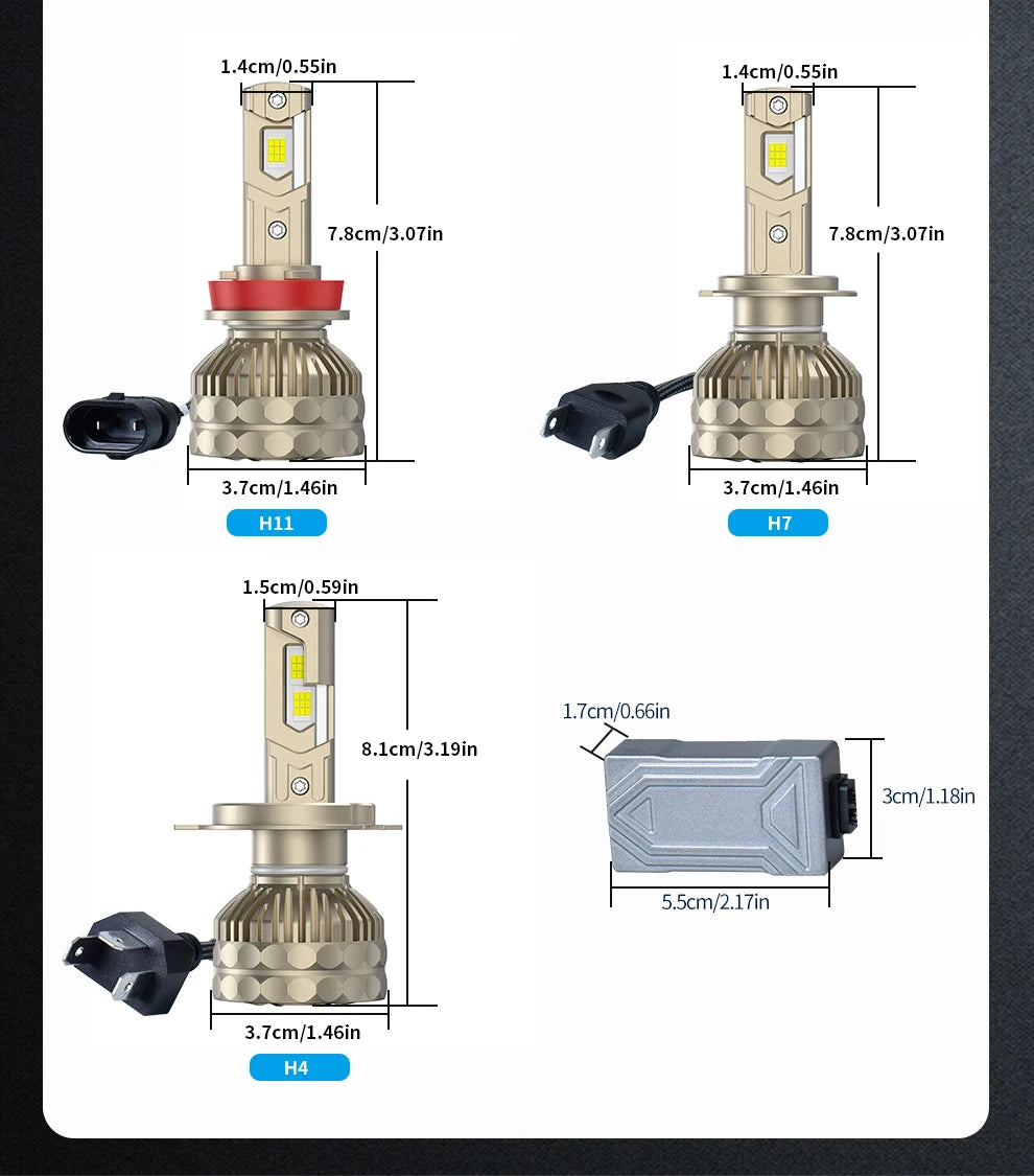 200W/PAAR LED-koplampset H1 H7 H4