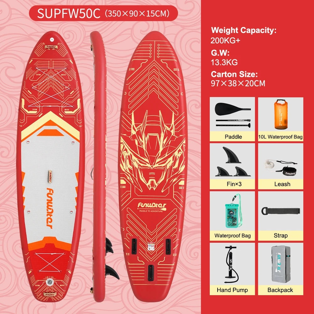 FunWater 11' Sup Board Inflatable Surfboard Stand Up Paddle Board