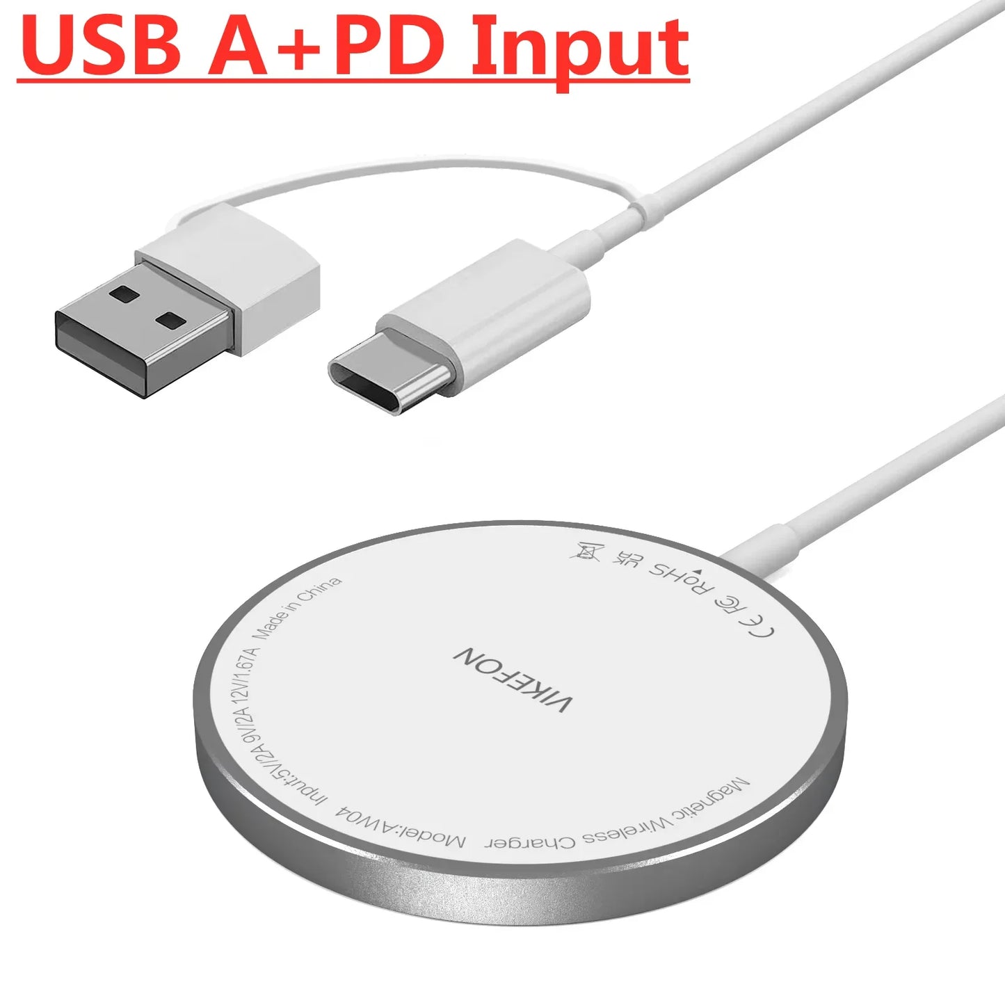 30W magnetische draadloze oplader PD Type C USB