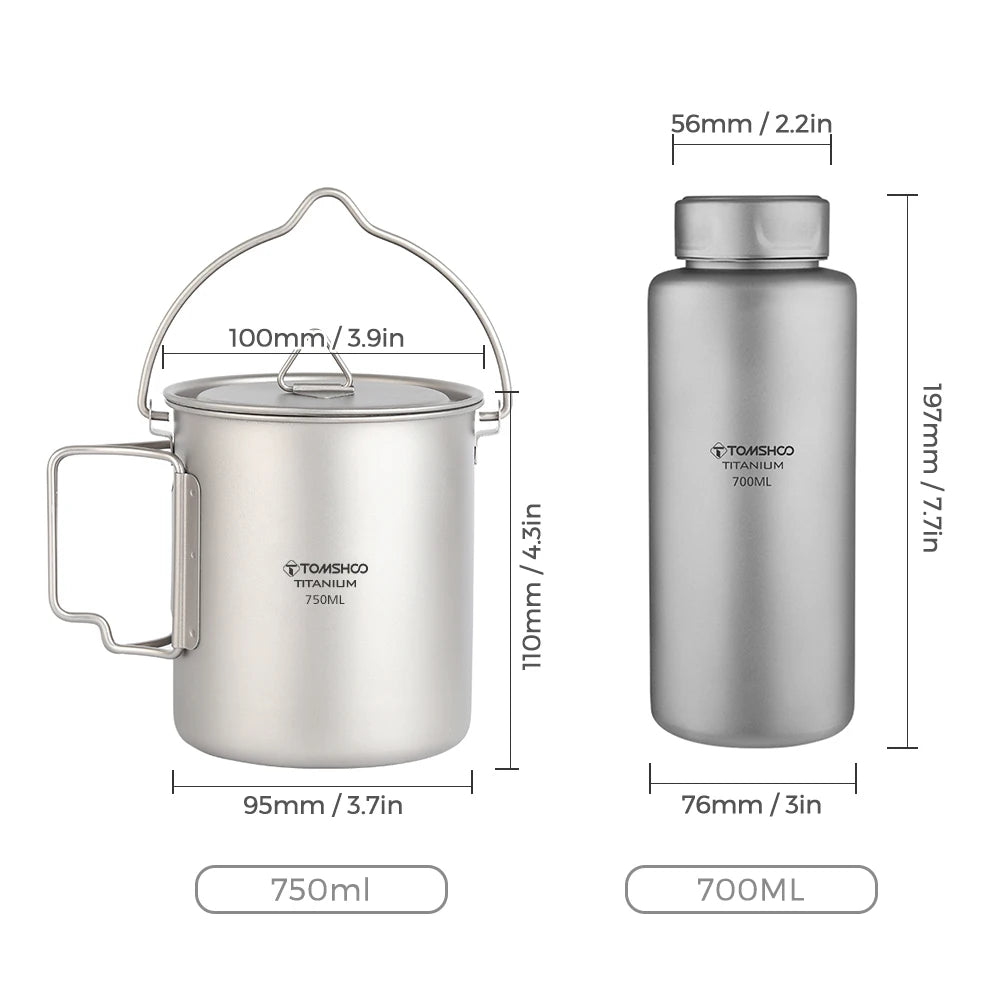 1L Titanium Fles Lekvrij Enkellaags Sport Waterfles 750ml Potbeker
