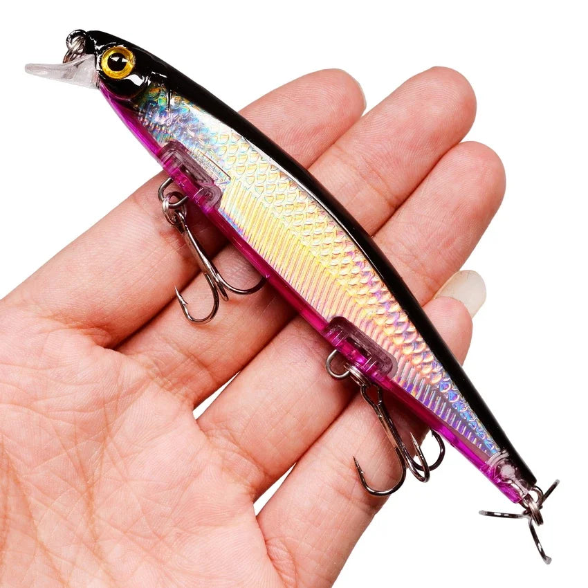 Fishing Lures 11cm 12.5g Sinking Minnow Wobblers Plastic Artificial Baits With 3 Hook For Bass Pike Carp Swimbait Fishing Tackle