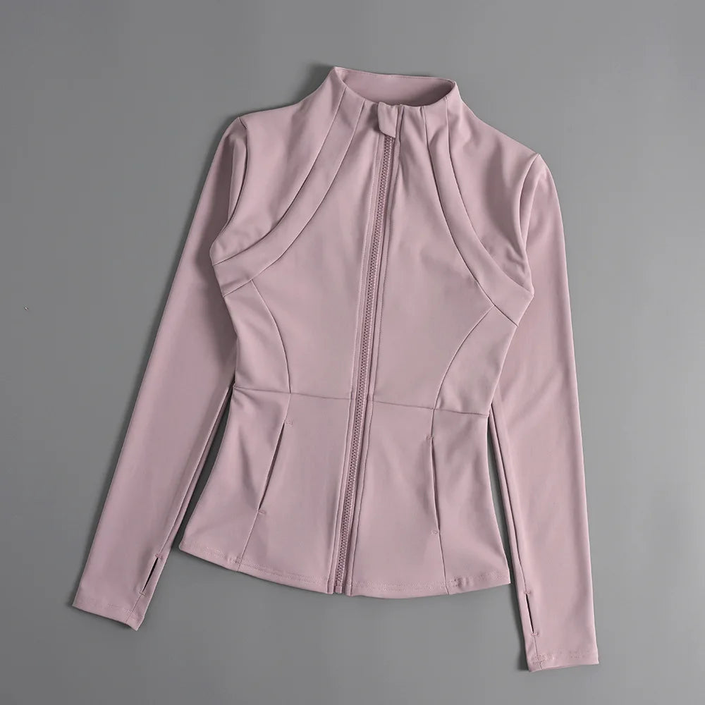 Sports Coat Women's Shirt Yoga Slim Long Sleeve