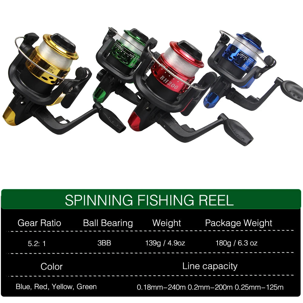 1.8m 2.1M Fishing Rod and Reel Line Lure Set Carbon Fiber Telescopic