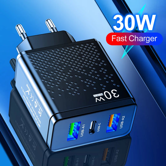 3 Ports 30W USB C Charger PD 30W USB Type C