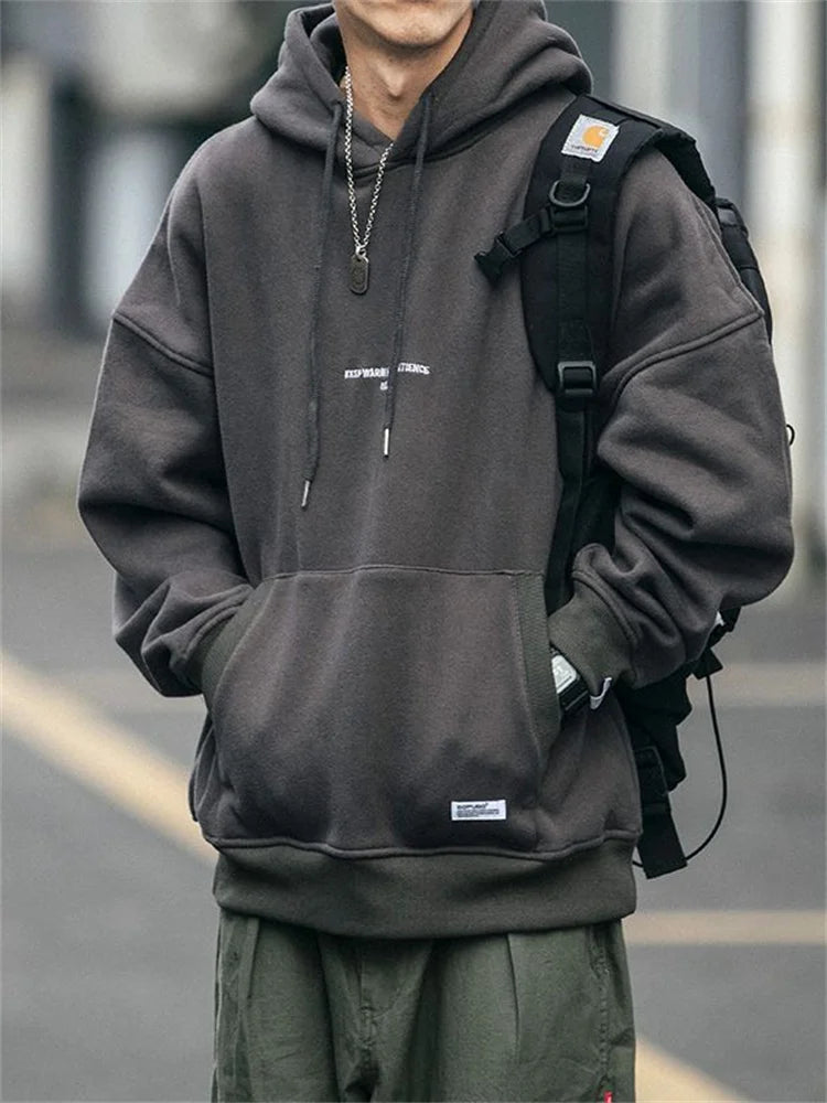Slouchy hooded sweaters for men in winter American knitwear