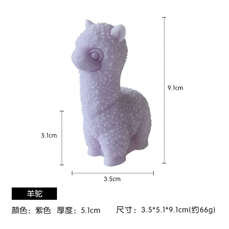 Cute Alpaca Aromatherapy Candle Handmade Animal