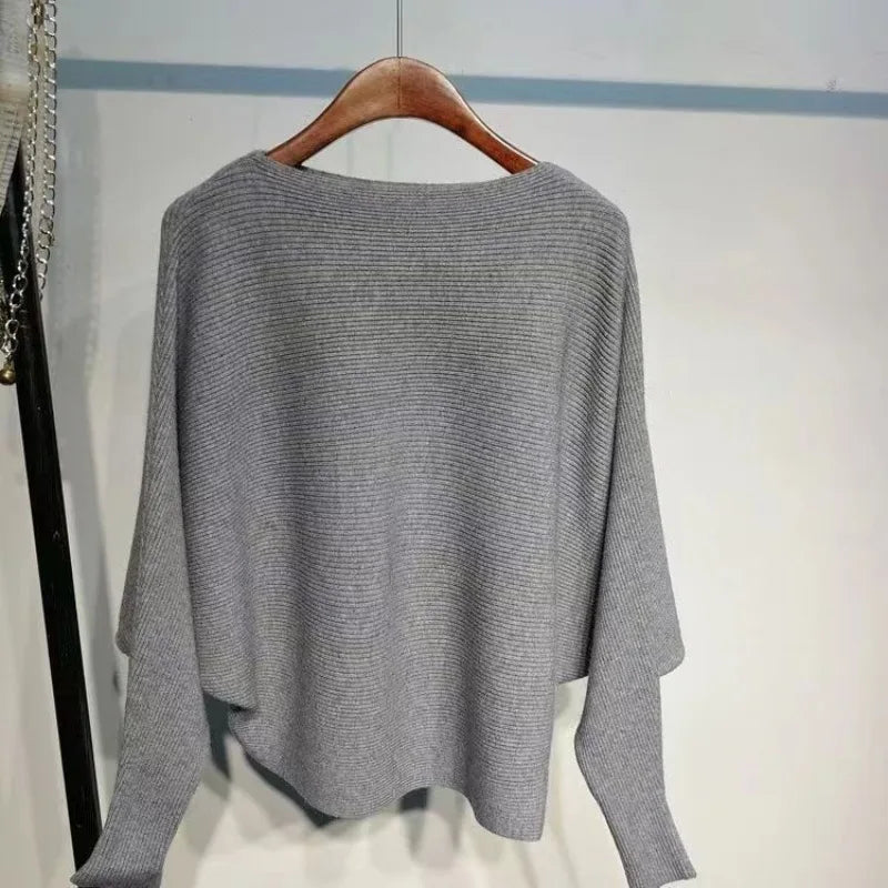 Bat sleeve thick sweater for women's autumn and winter outdoor