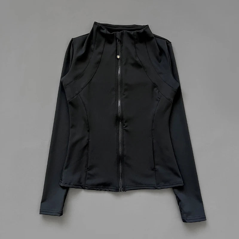 Quick Dry Stand Up Collar Fitness Jacket For Women