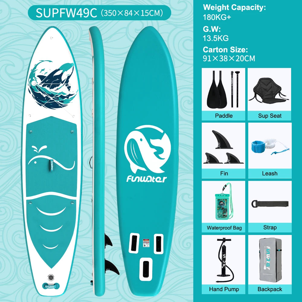 FunWater 11' Sup Board Inflatable Surfboard Stand Up Paddle Board
