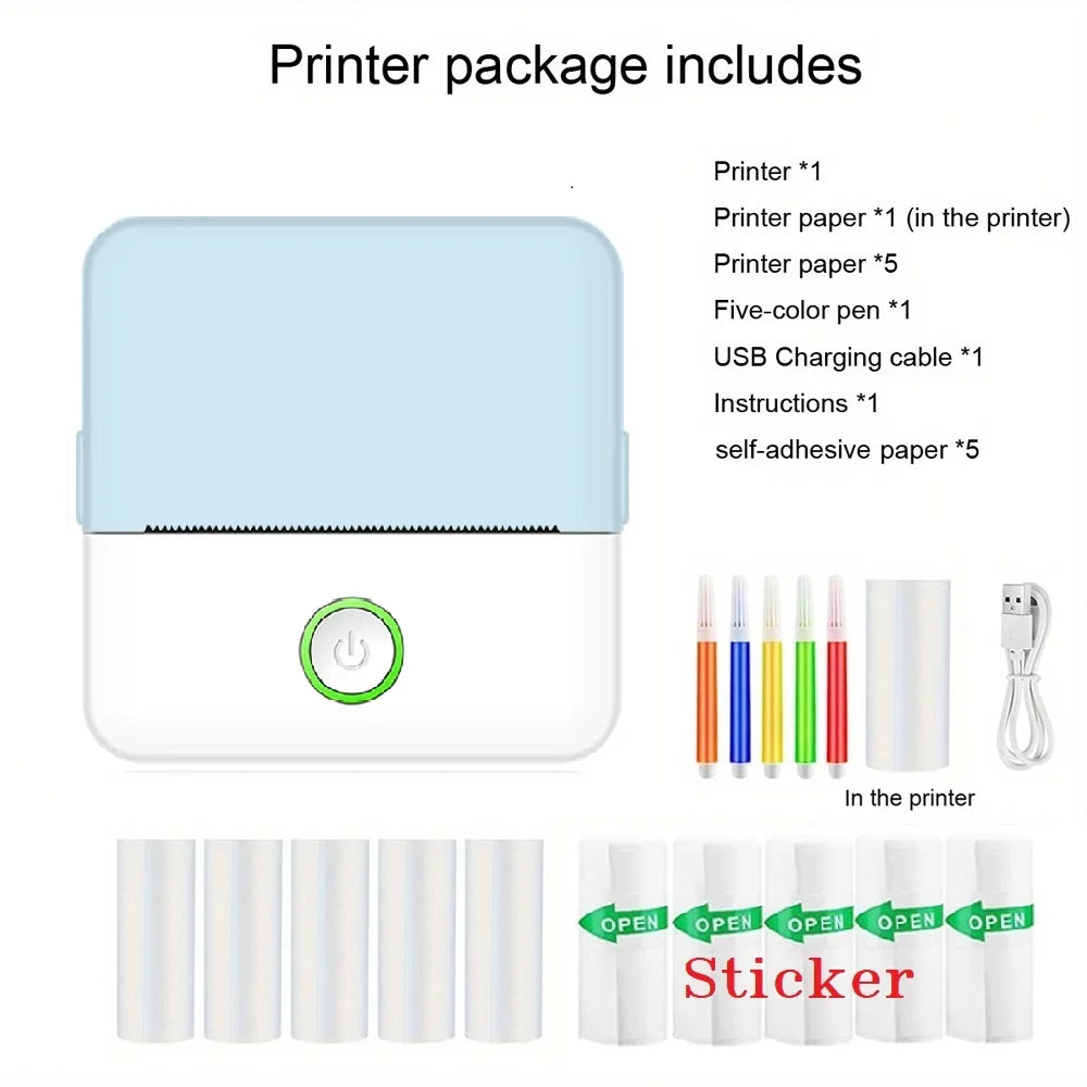 Mini Printer, Inkless Sticker Maker,