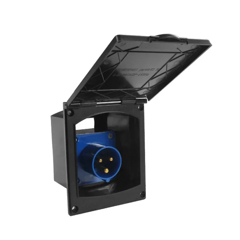 1Pc 220V-250V 16A RV External Electrical Socket With Cover