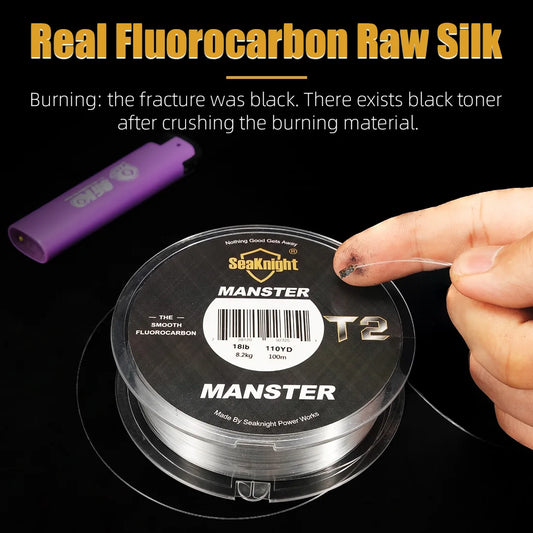 SeaKnight Brand MANSTER T2 Series 100% Fluorocarbon Fishing Line 100M