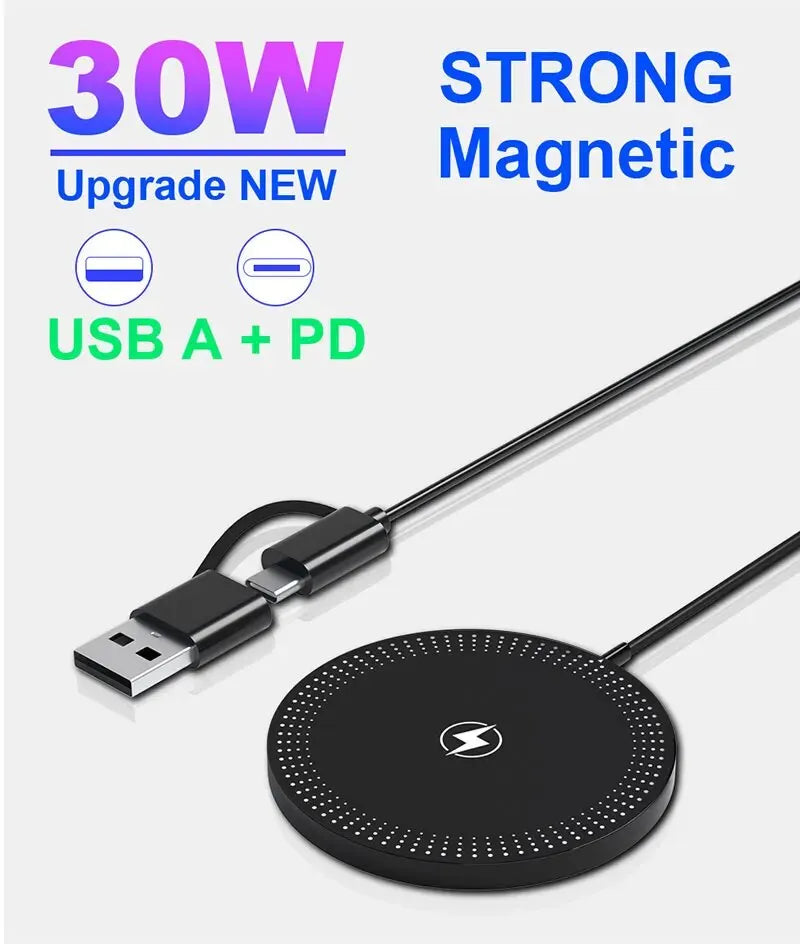 30W Magnetic Wireless Charger Pad Fast Charging