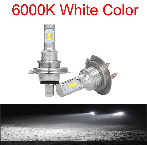 2Pcs H7 H4 Led Super Bright CSP Car Fog Light Bulbs