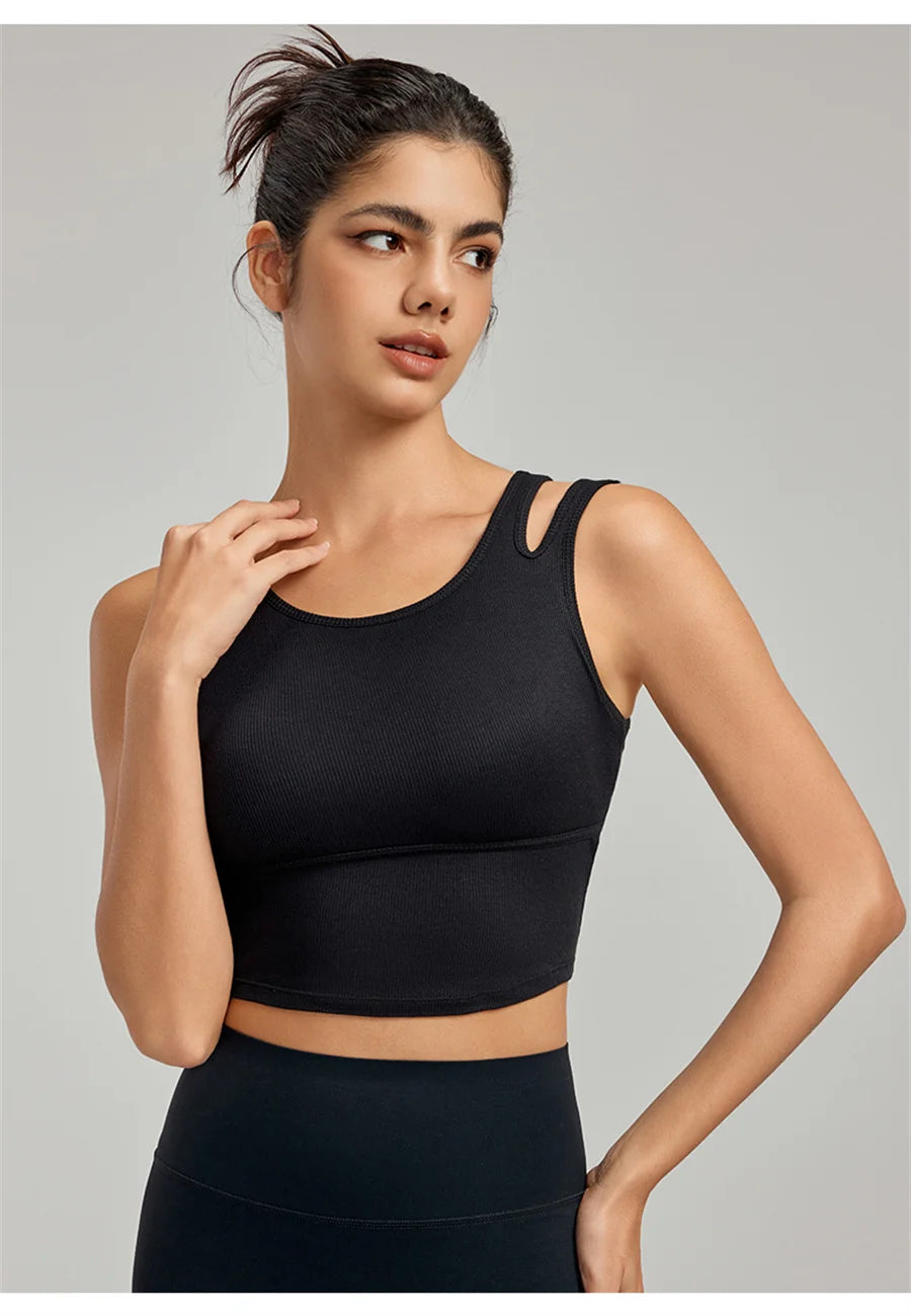 Ladies Sports Bra With Chest Pad Push Up Yoga Fitness Gym