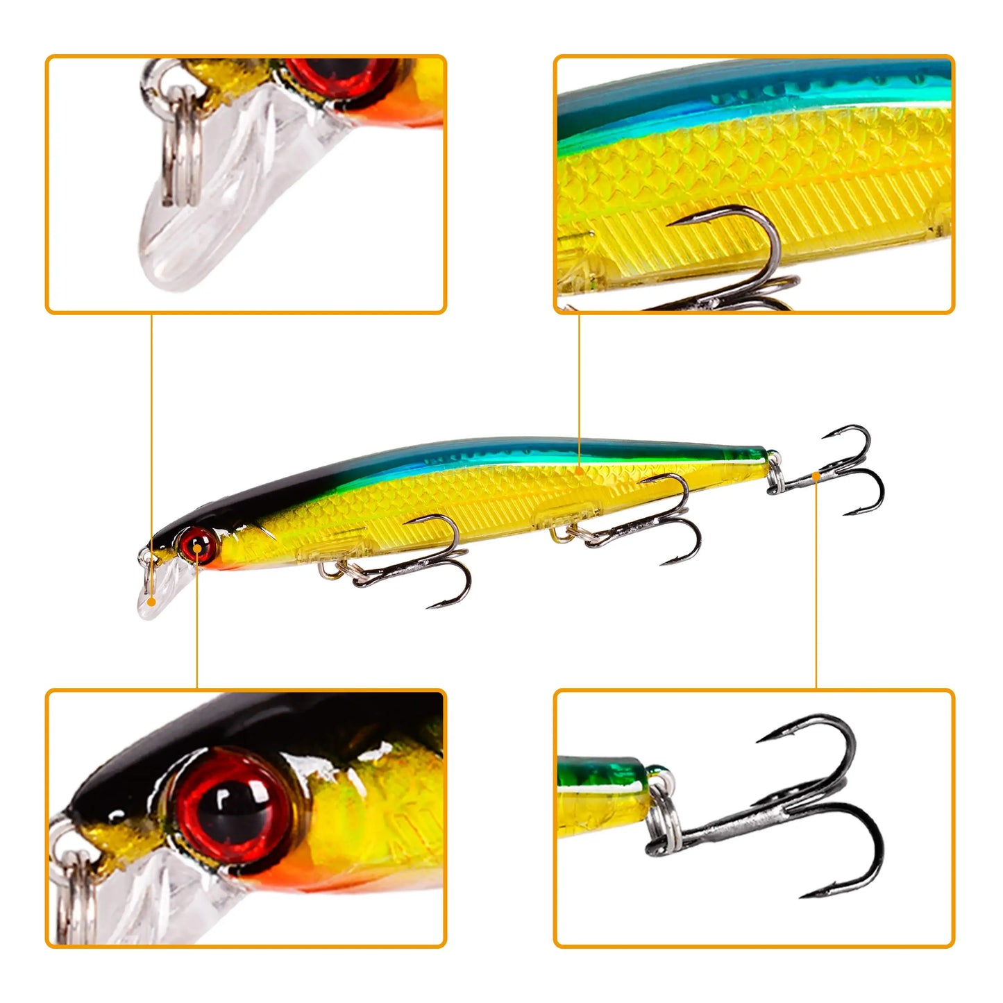 Fishing Lures 11cm 12.5g Sinking Minnow Wobblers Plastic Artificial Baits With 3 Hook For Bass Pike Carp Swimbait Fishing Tackle
