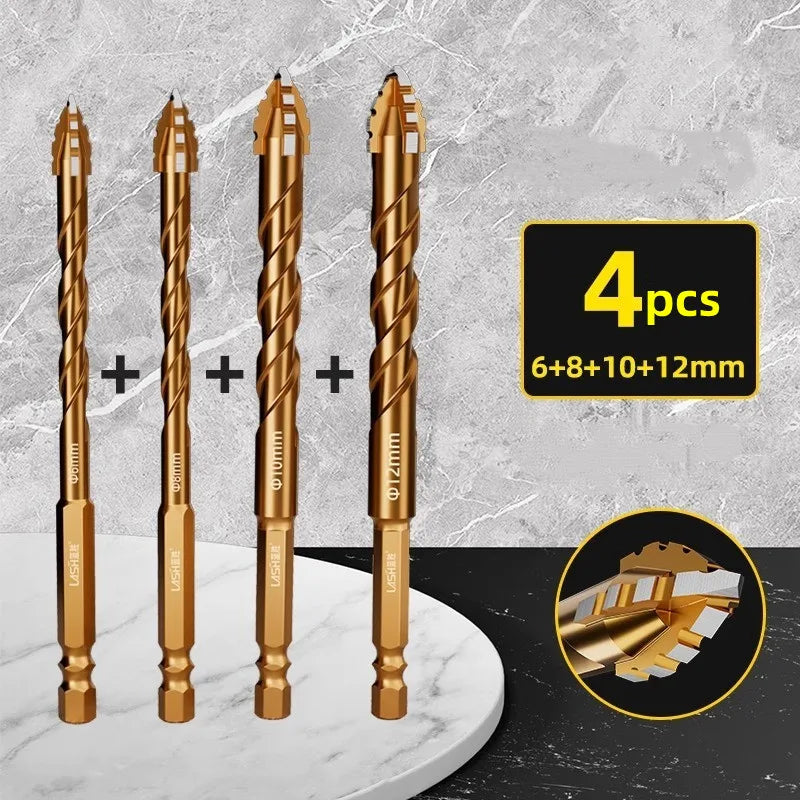 Upgraded four-edged sawtooth drill bit for tile drilling and concrete special electric drill ultra-high hardness drill bit