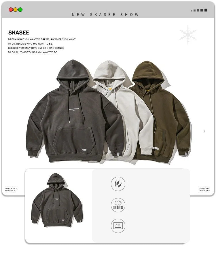 Slouchy hooded sweaters for men in winter American knitwear
