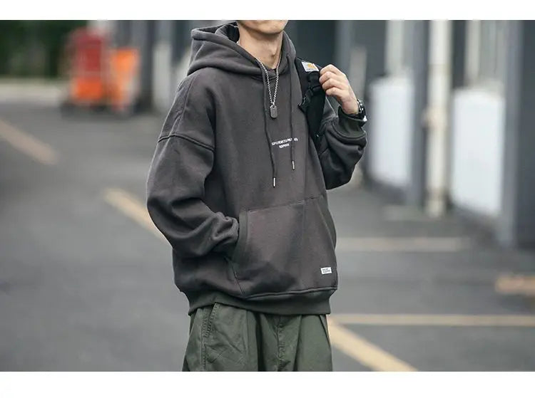 Slouchy hooded sweaters for men in winter American knitwear