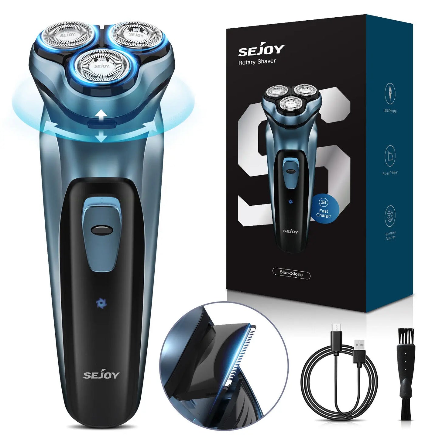 SEJOY Shaver Men USB Electric Shaver Powerful Beard Electric
