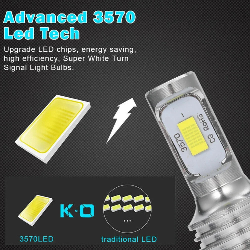 2Pcs H7 H4 Led Super Bright CSP Car Fog Light Bulbs