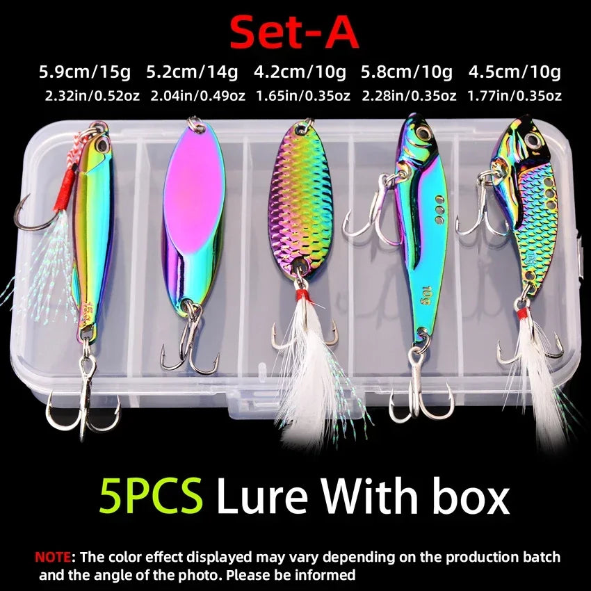 5pcs/lot Wobbler lures 3g/10g/15g Metal Vib Fishing
