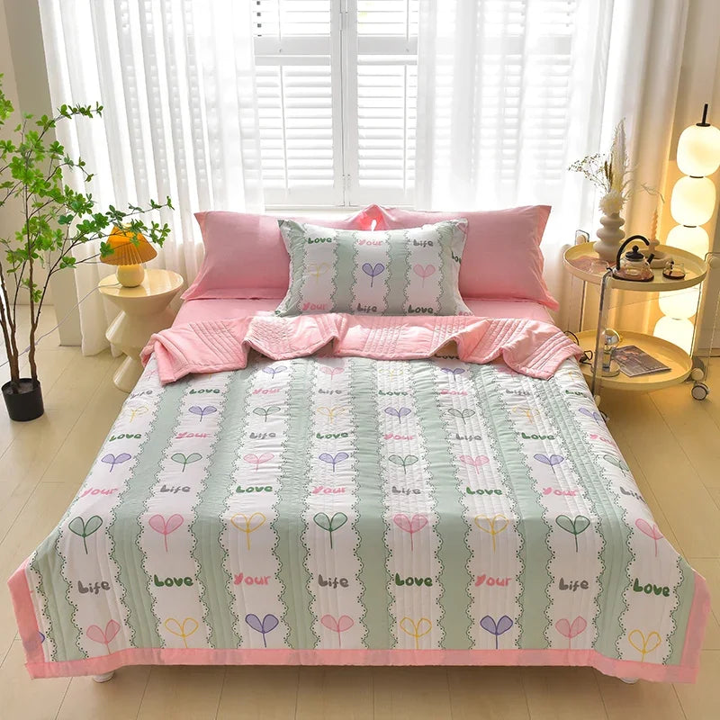 Duvet for Summer Double Bed Linen Quilted Bedspread 150X200