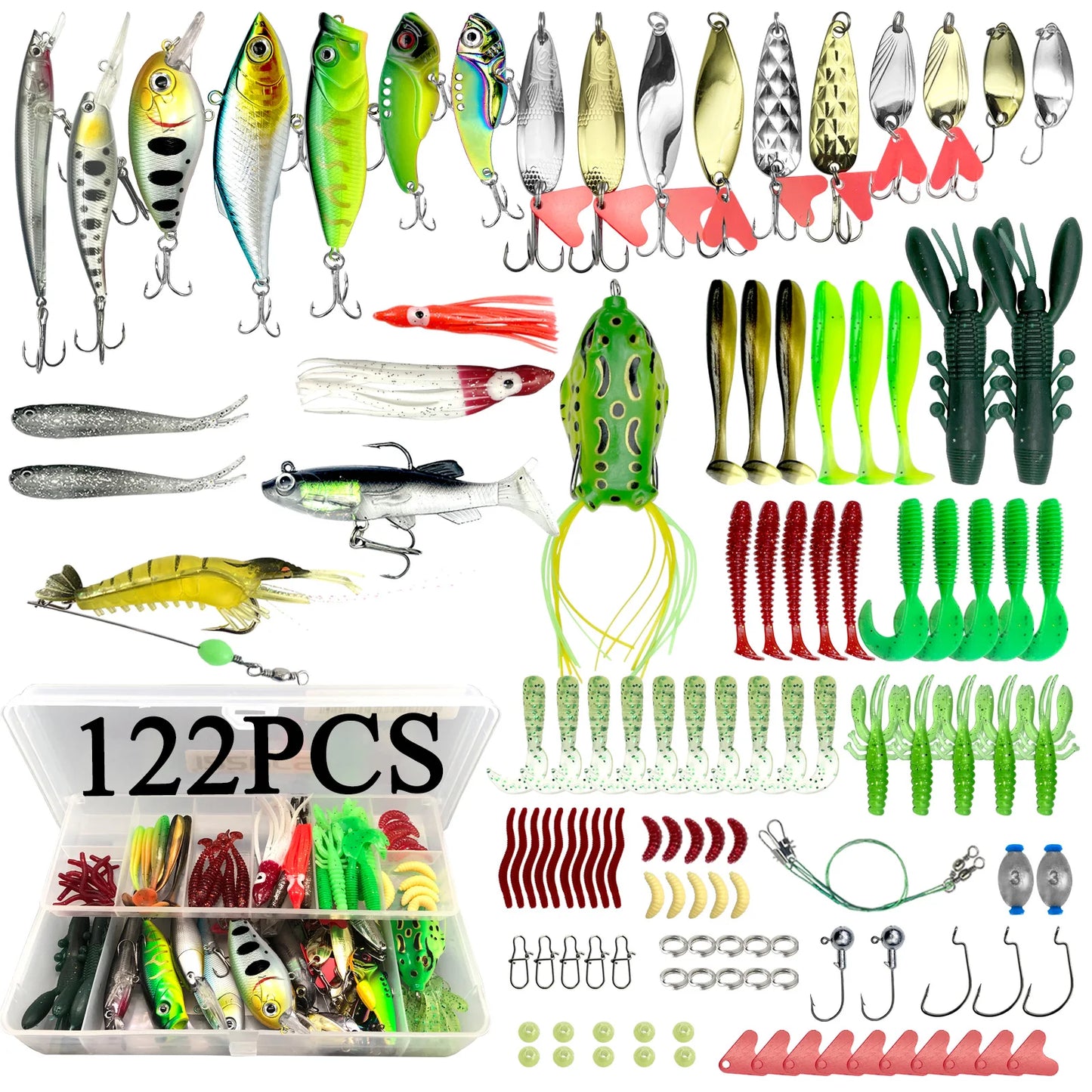 78/122/284pcs Fishing Lures Kit s