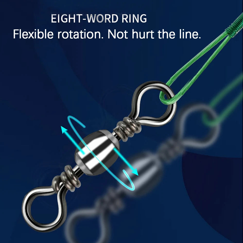 20pcs Steel Wire Leader With Swivel Anti-bite Fishing Line