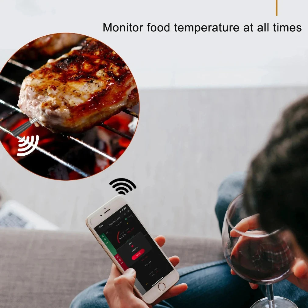 Smart Wireless Meat Food Thermometer Kitchen Cooking Tool Oven Grill BBQ