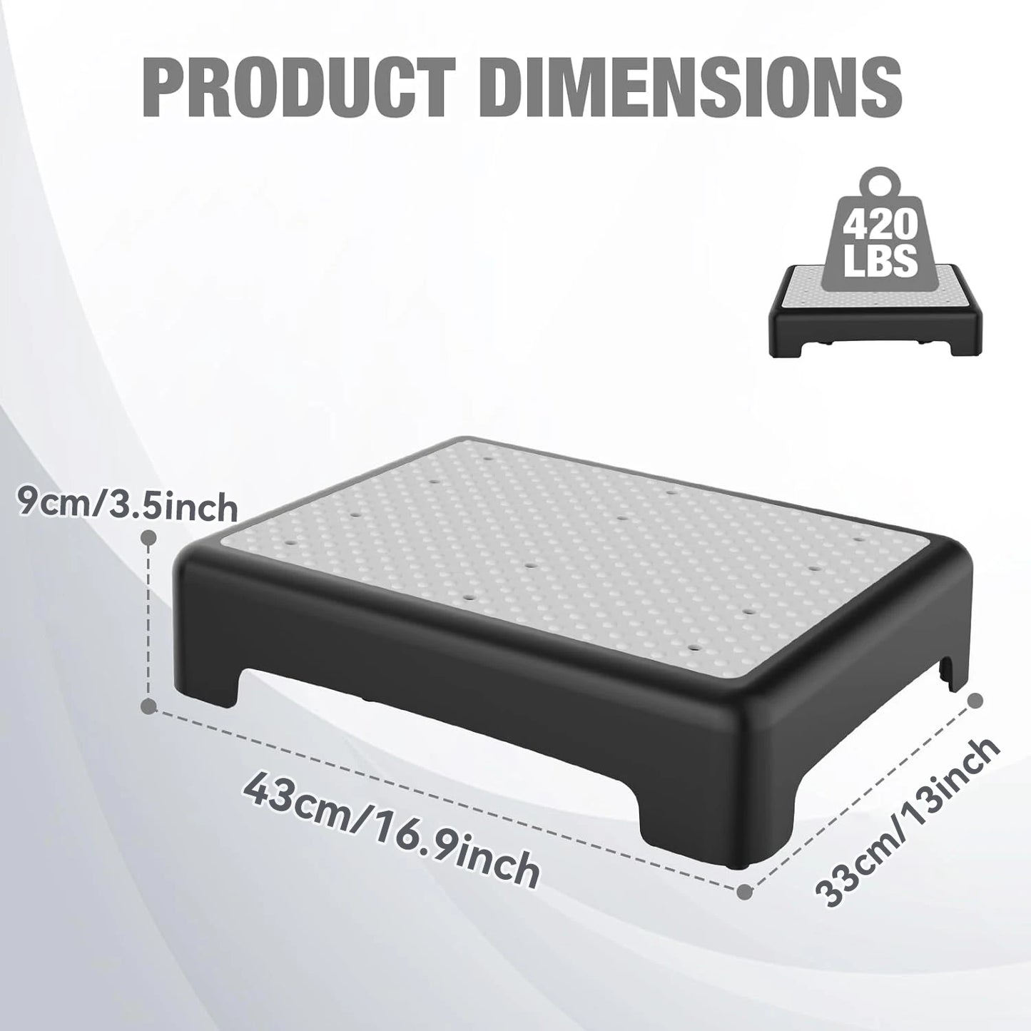 Mobility Step Stool, Non-Slip Step Platform Indoor and Outdoor, Portable Step Riser for Adults & Seniors, Safety Step for Car, B