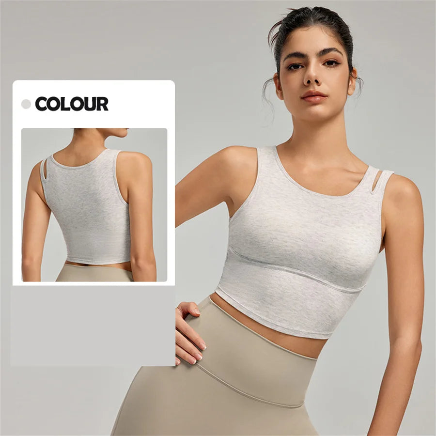 Ladies Sports Bra With Chest Pad Push Up Yoga Fitness Gym