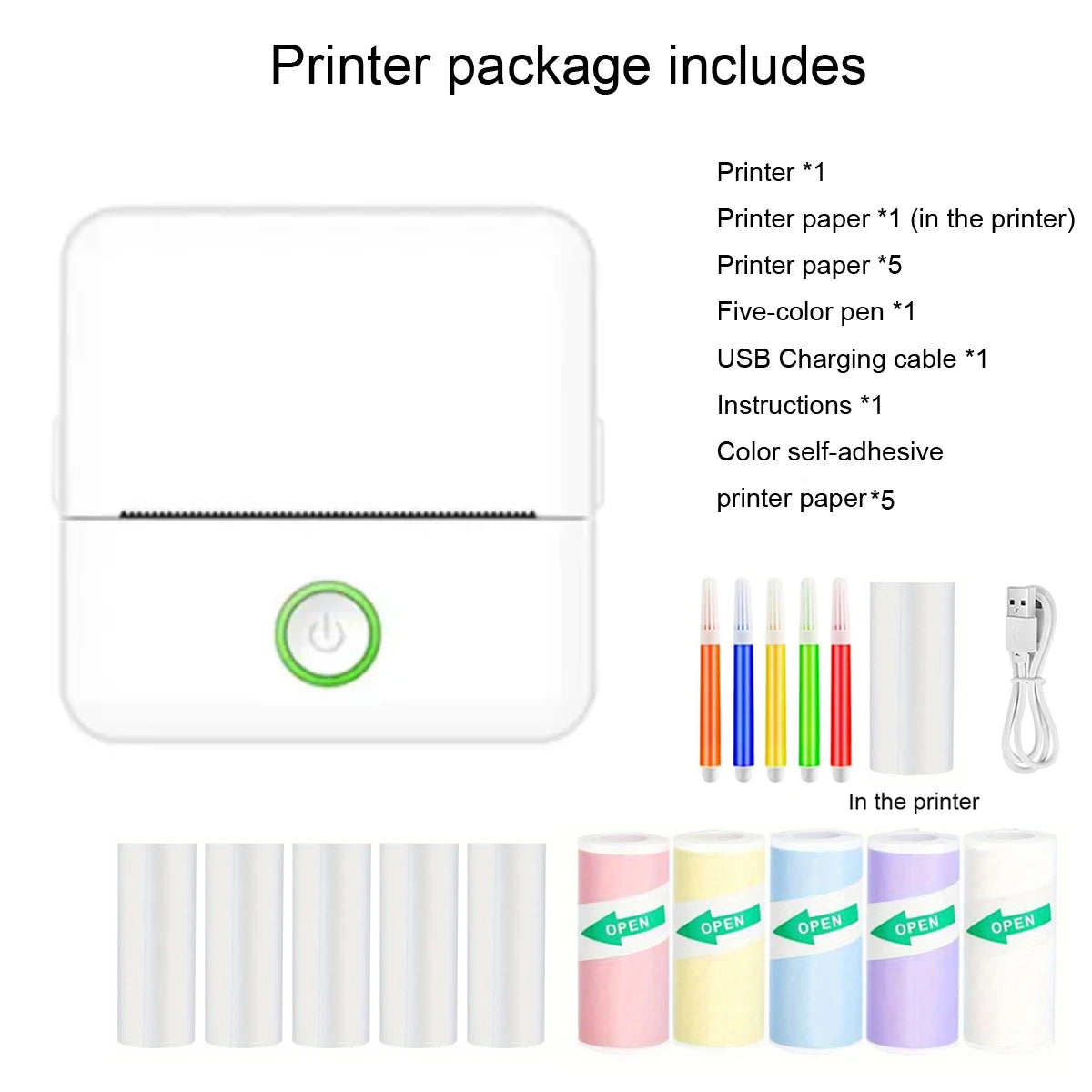 Mini Printer, Inkless Sticker Maker,