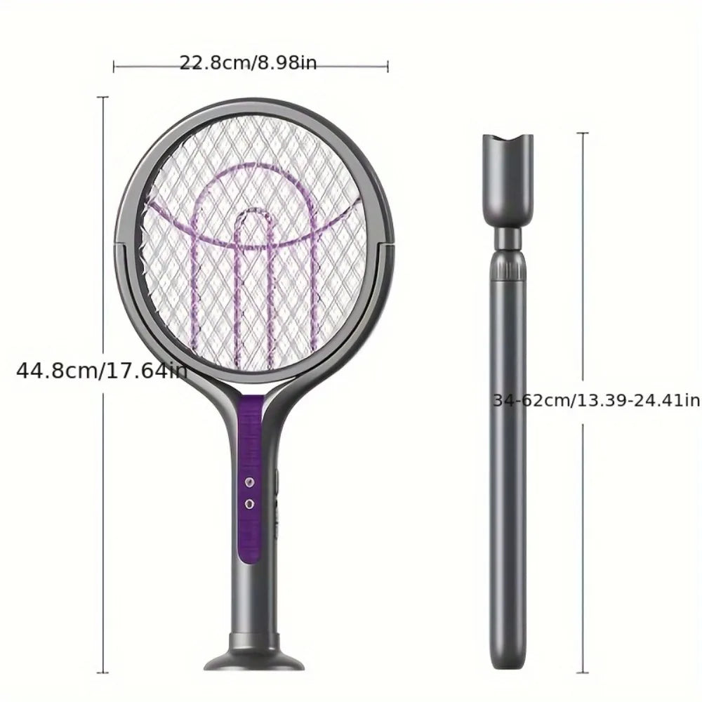 USB Rechargeable 2 in 1 Extendable Mosquito Swatter