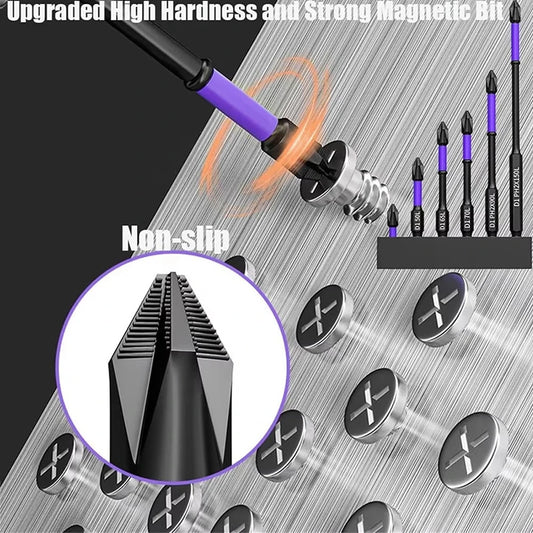 6/12 PCS Magnetic Screwdriver Bits Non-slip Shockproo