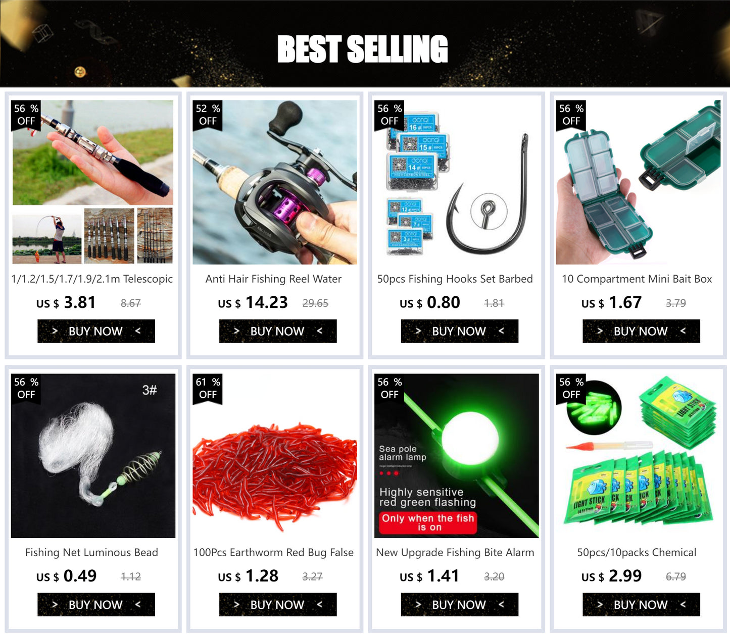 Fishing Rod Combo 1.5-2.4M Telescopic Fishing Rod