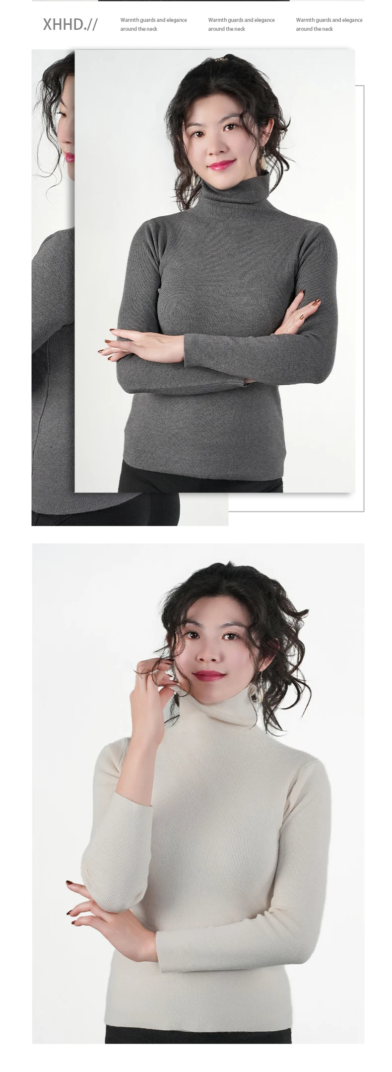 Women Sweater Winter Warm High Collar Knitwear Long Sleeve Slim Jumpers Woman Thermal Tops Clothes Pullover Turtleneck Sweaters