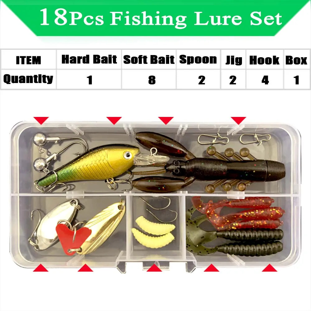 Fishing Lure Kit Soft and Hard Bait