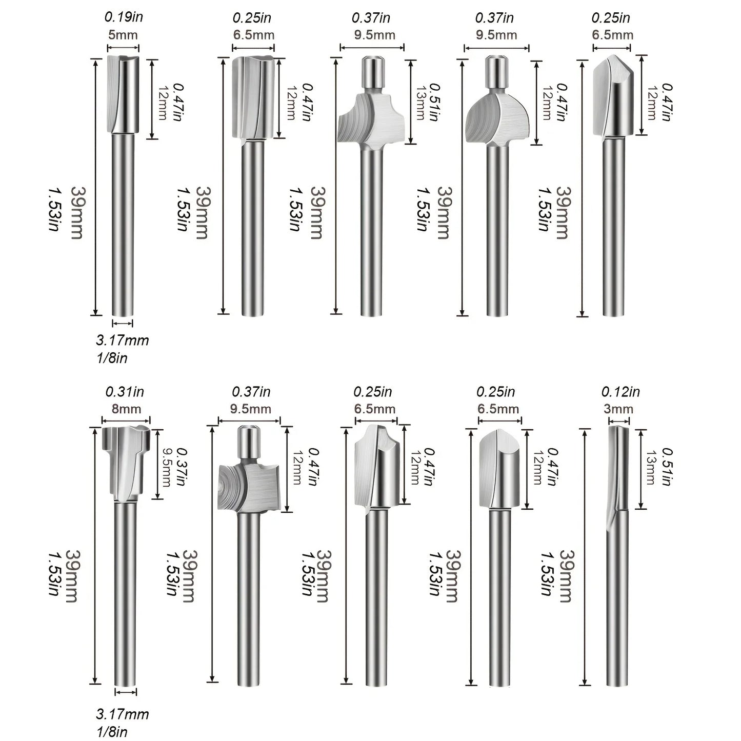 Houtbewerking Frees HSS Frees voor Dremel Rotary Tools