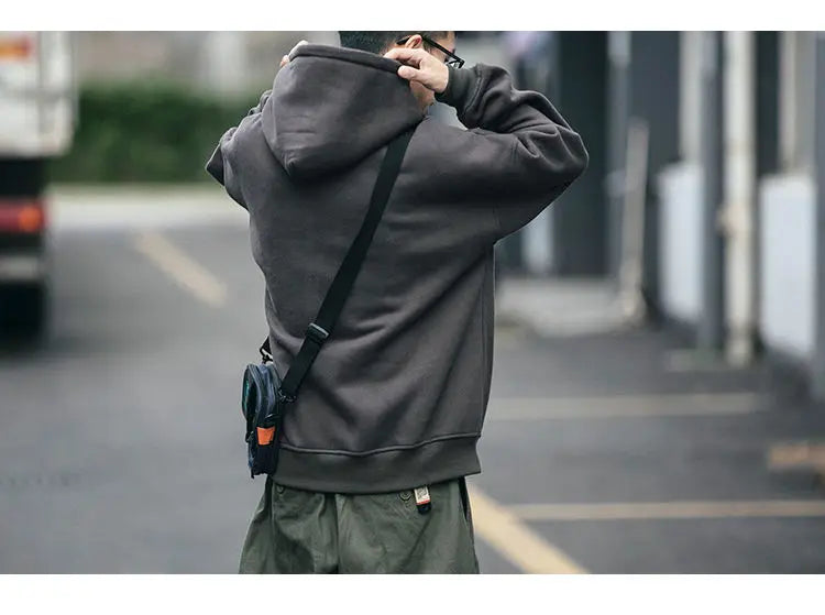 Slouchy hooded sweaters for men in winter American knitwear
