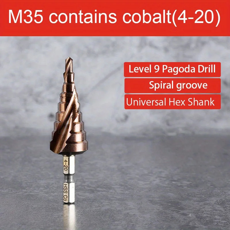 4-12/4-20/4-32mm M35 Cobalt Step Drill Bit Tapered HSS-CO