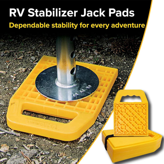 4 Pack Camper RV Leveling Stabilizer Jack Pads with Handle