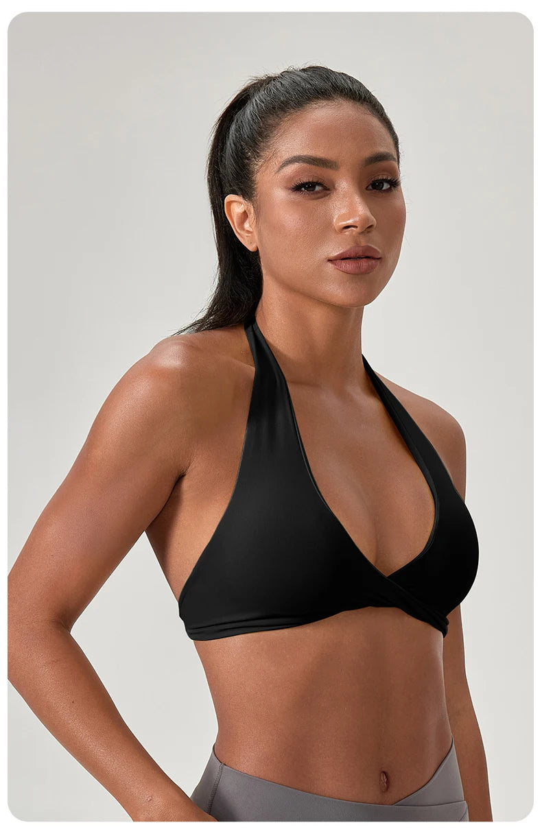Sports Yoga Bra for Women Halter Neck with Stylish Back