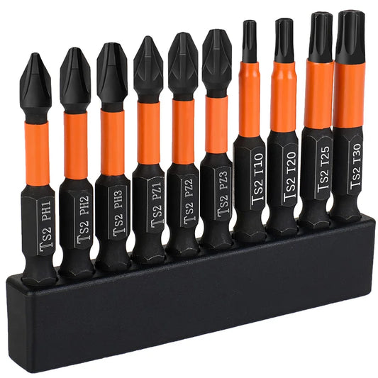 Magnetic Bits 10Pcs 50mm Screwdriver Bits Set S2