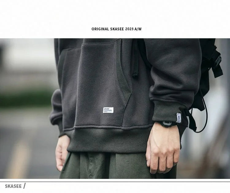 Slouchy hooded sweaters for men in winter American knitwear