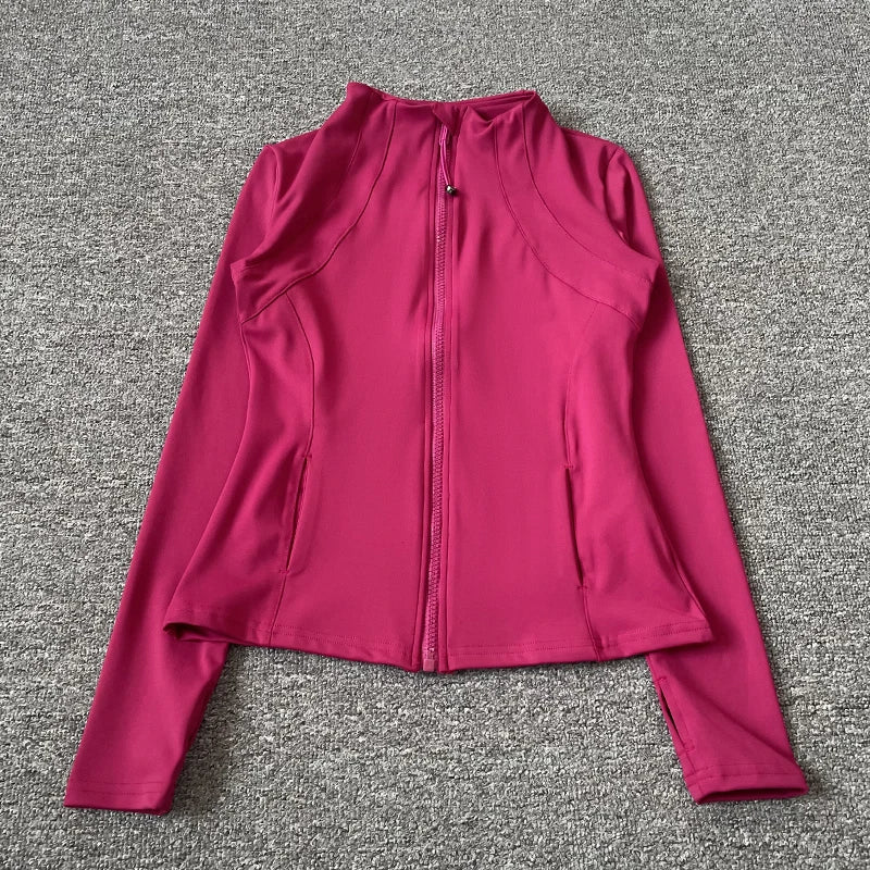 Quick Dry Stand Up Collar Fitness Jacket For Women
