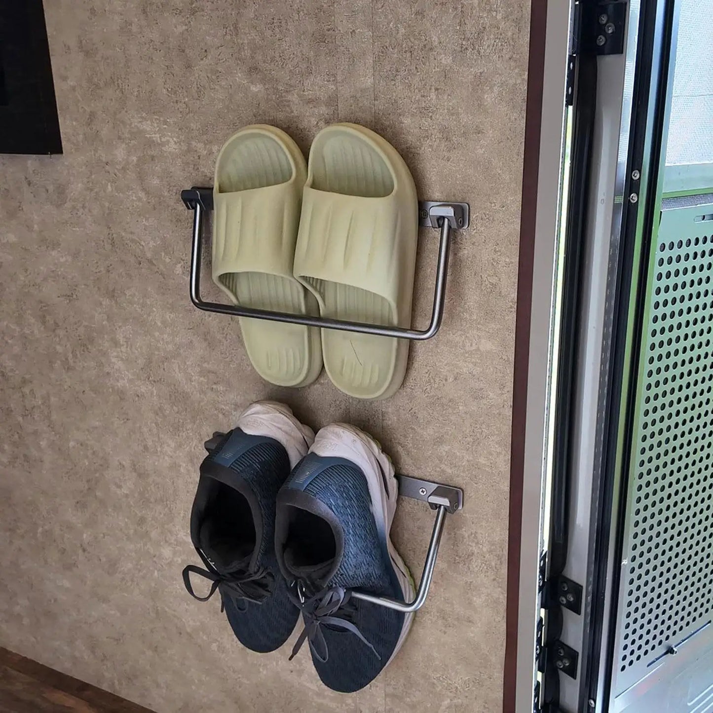 Wall Mounted Shoe Storage Rack Aluminum Shoe Holder for Entryway RV Camper