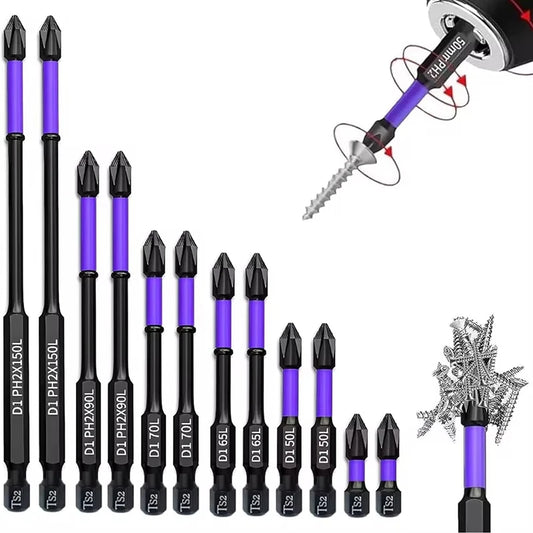6/12 PCS Magnetic Screwdriver Bits Non-slip Shockproo