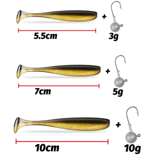 10PCS Soft Lure 5.5cm 7cm 10cm