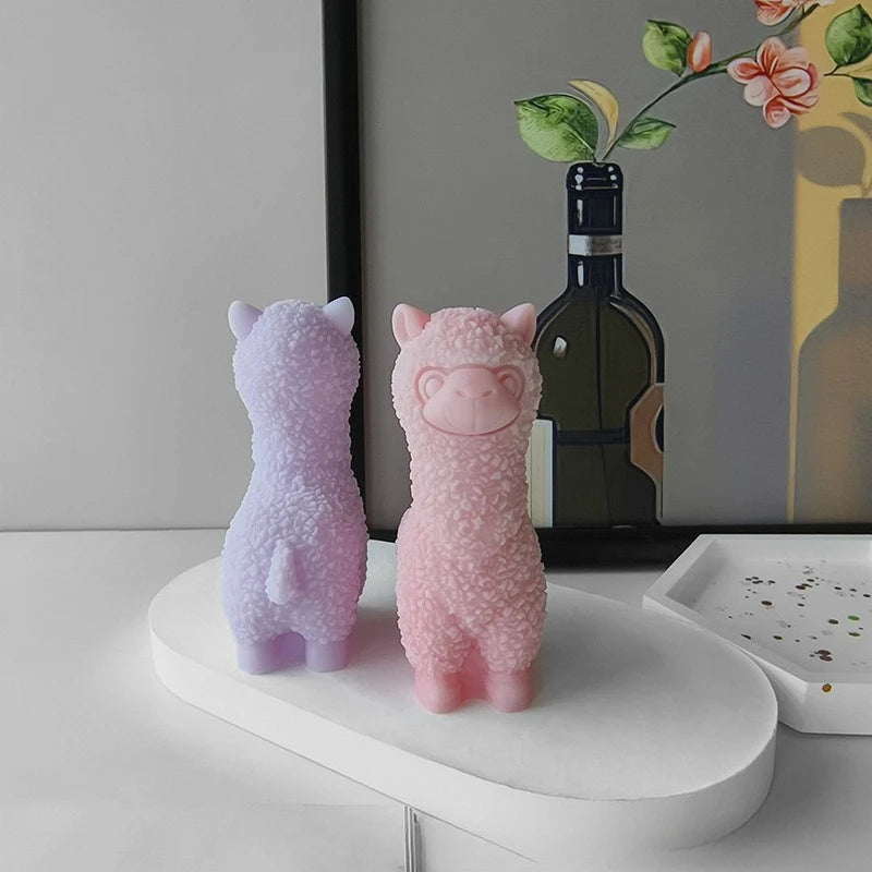 Cute Alpaca Aromatherapy Candle Handmade Animal